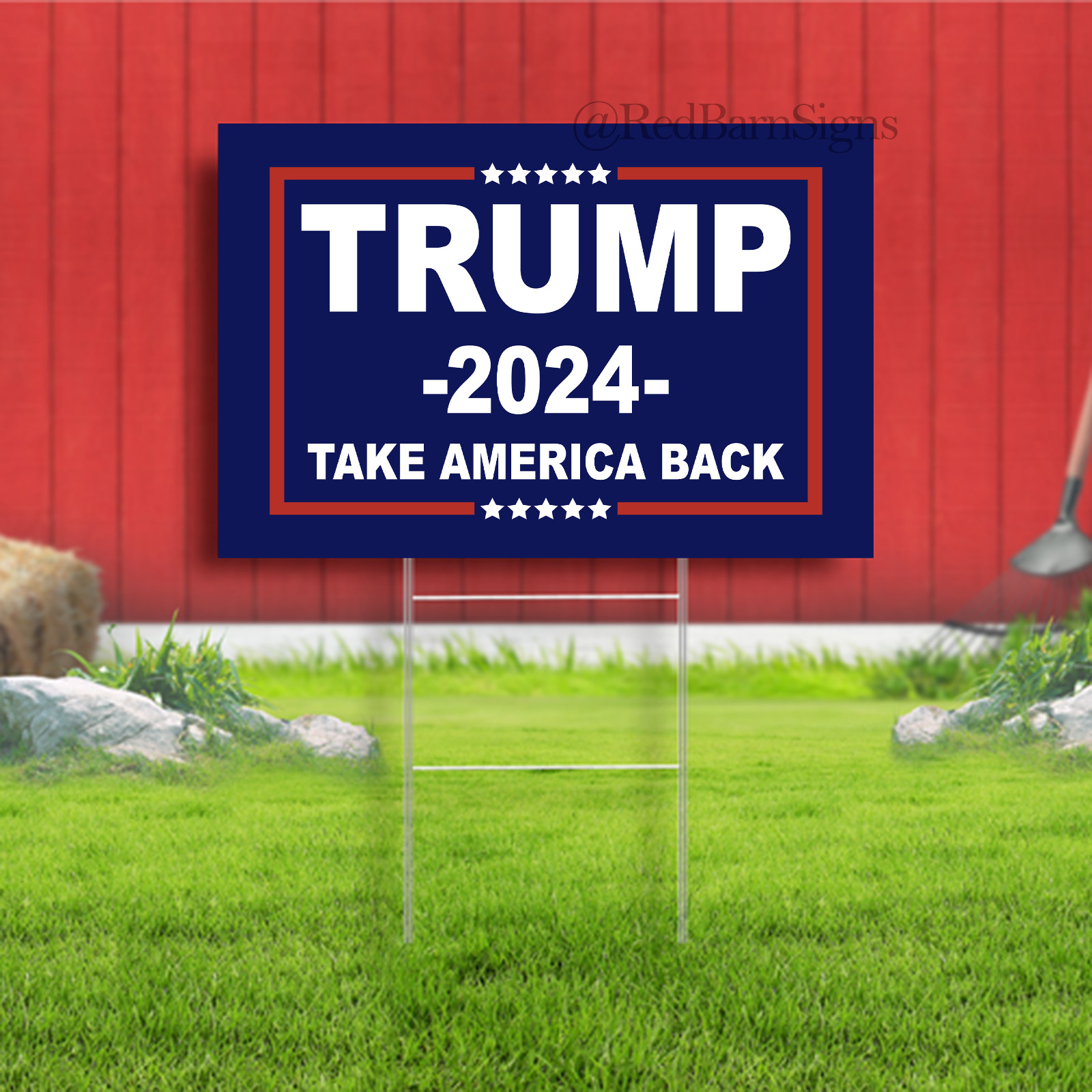 Trump 2024 Take America Back Flag Banner (BLUE) Indoor Outdoor Yard Sign