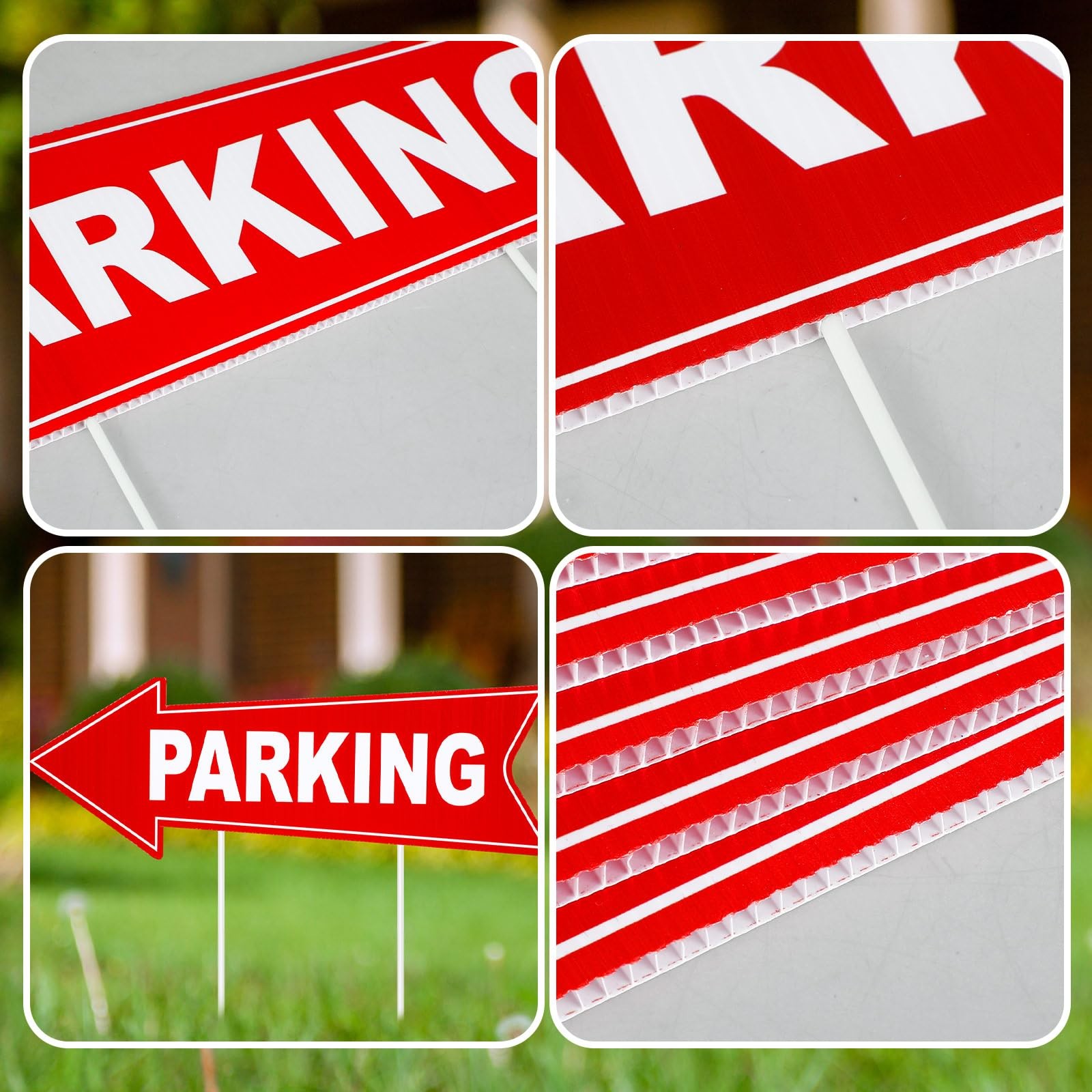 8 PCS 17×6 inch Event Parking Signs with Stakes Double Sided Directional Arrow
