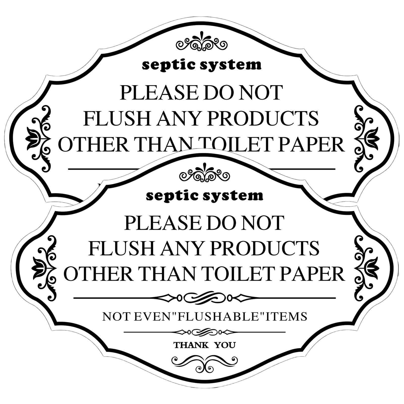 2Pcs Septic System Bathroom Sign, Do Not Flush Rules Banner，8×5inchThick Acry…