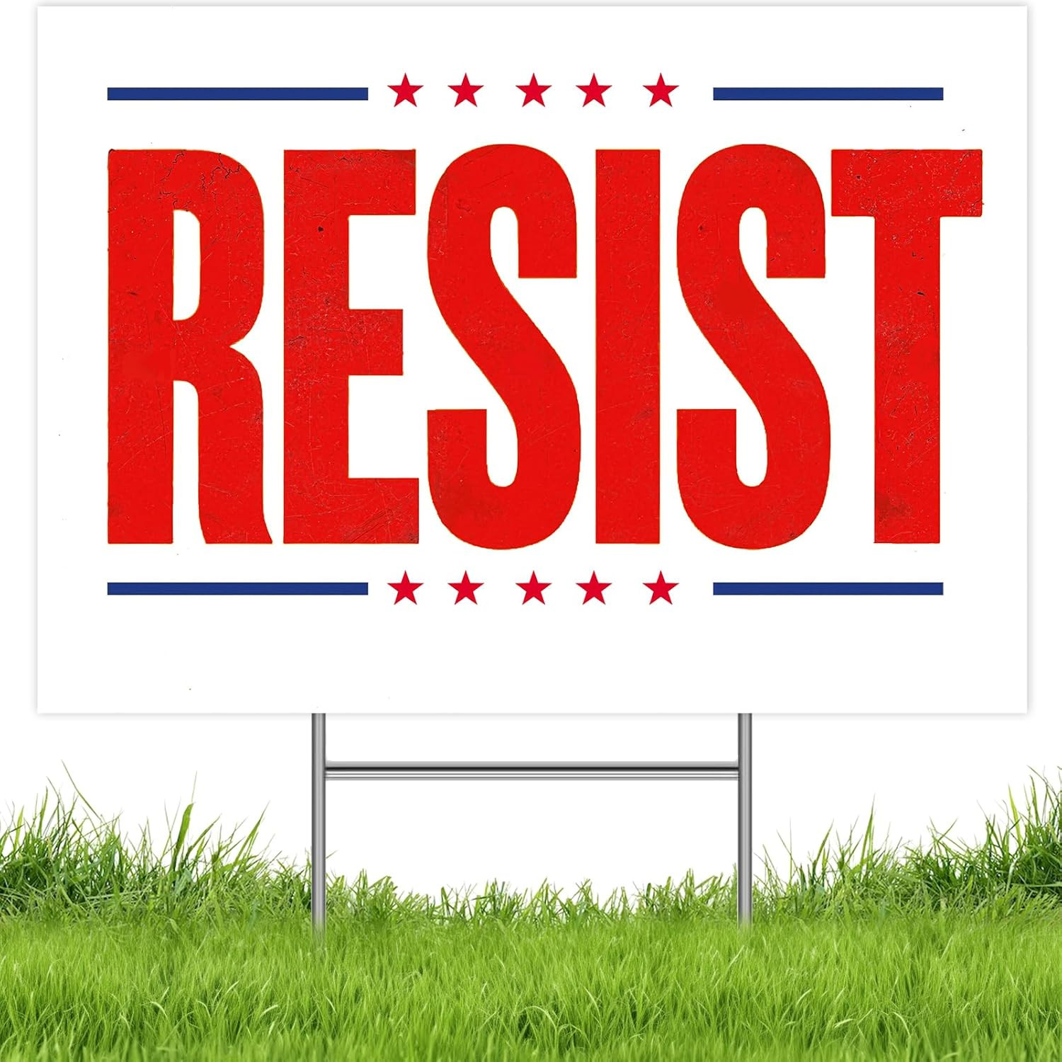 RESIST Yard Sign 12″X17″, Double Sided Corrugated Plastic with H-Stake, Weatherp