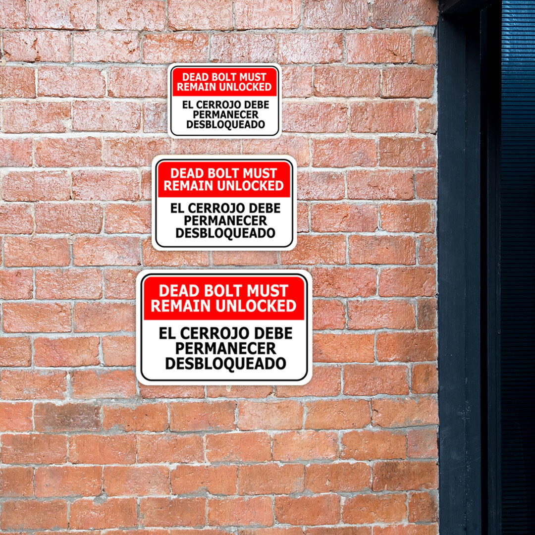 Classic Framed Plus Dead Bolt Must Remain Unlocked