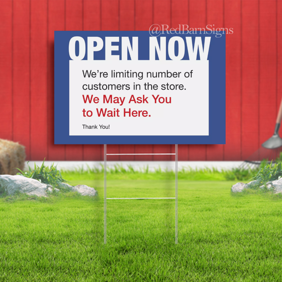 Open Now We’re limiting number of Yard Sign WITH STAKE Corrugated Plastic