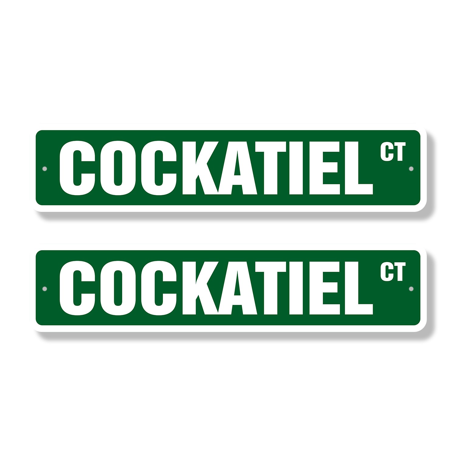 COCKATIEL Street Sign (2 Pack) Metal Plastic bird pet cage australia parrot