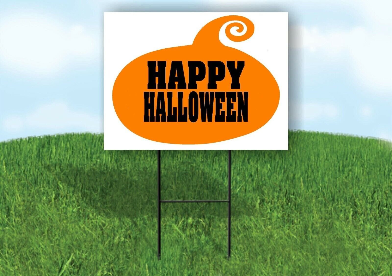 PUMPKIN HAPPY HALLOWEEN Yard Sign w Stand LAWN SIGN