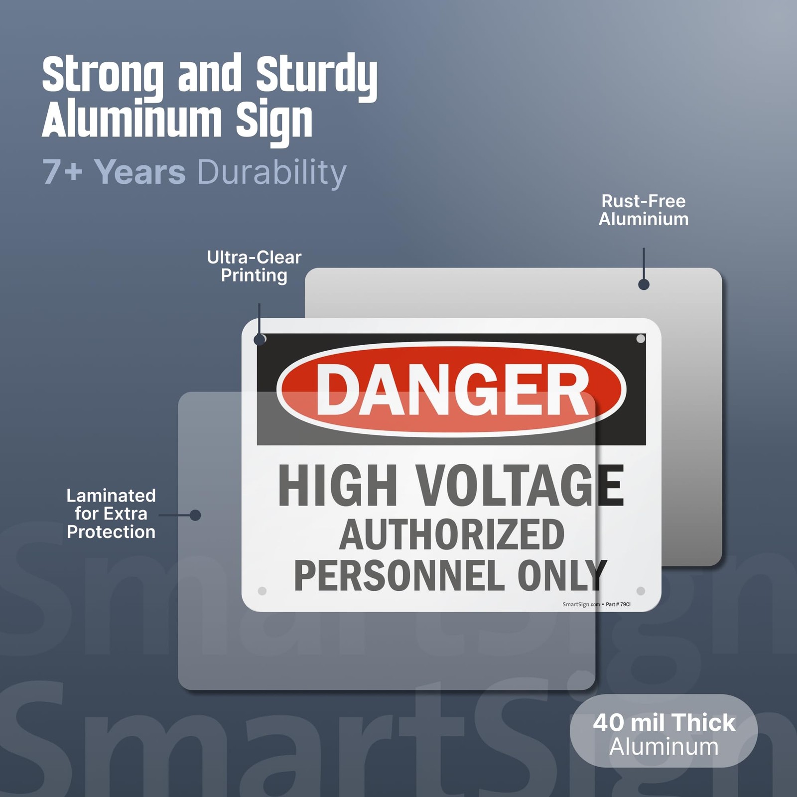 Danger High Voltage Authorized Personnel Only Aluminum Warning Sign 10×14 Inch