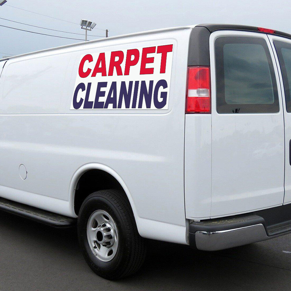 Car Magnet Set of 2 Carpet Cleaning Red Blue Car Advertising Industrial Sign