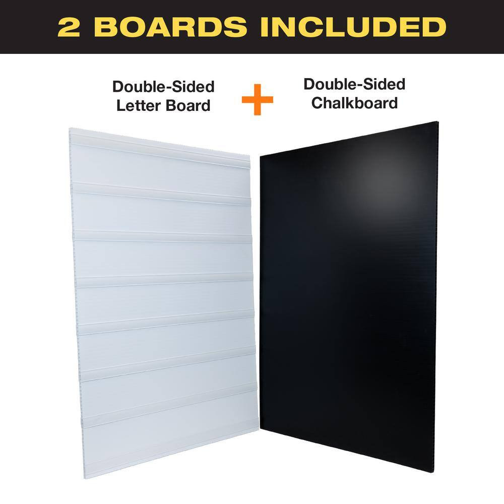 Excello 24 In. X 36 In. Swinging Message Board Sign, Black