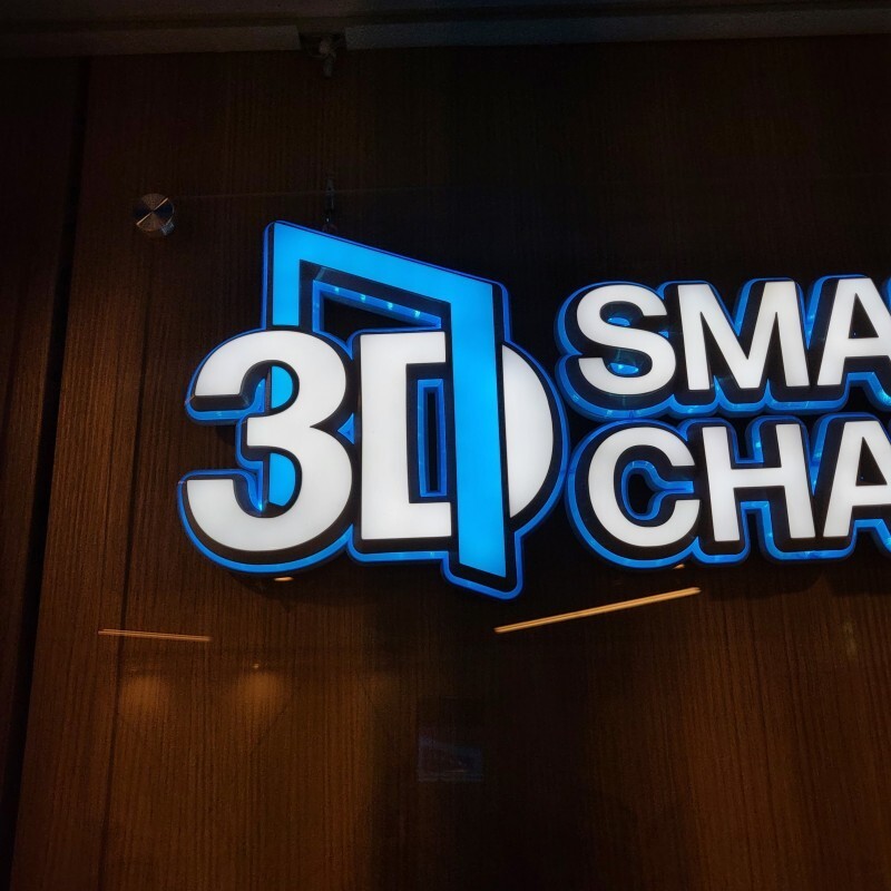 Custom-made indoor signboard with integrated corporate logo channel LED signboar