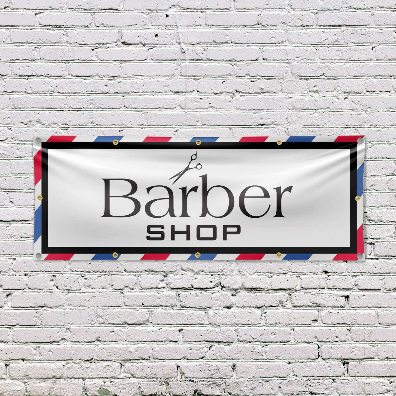 Barber Shop 13 oz Vinyl Banner Sign with Metal Grommets Heavy-Duty Single-Sided
