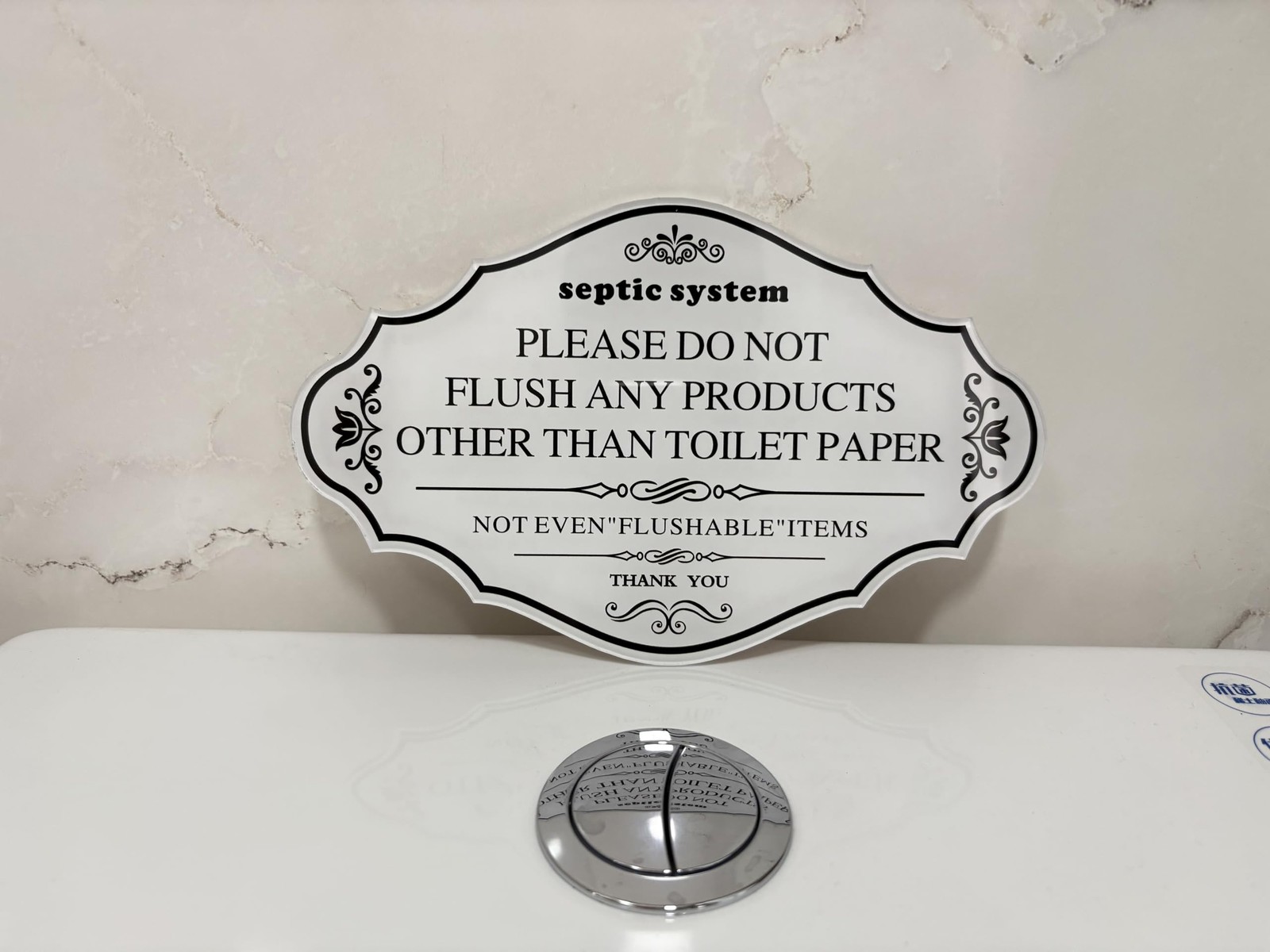 2Pcs Septic System Bathroom Sign, Do Not Flush Rules Banner，8×5inchThick Acry…