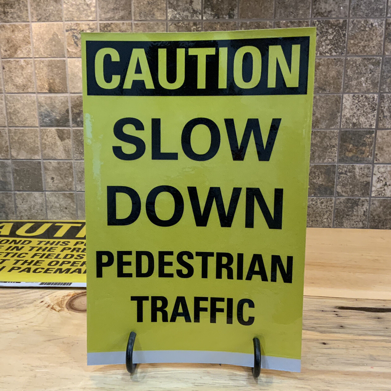 Pedestrian Traffic Caution Reflective Sheeting,Adhesive Sign Mounting~Slow Down