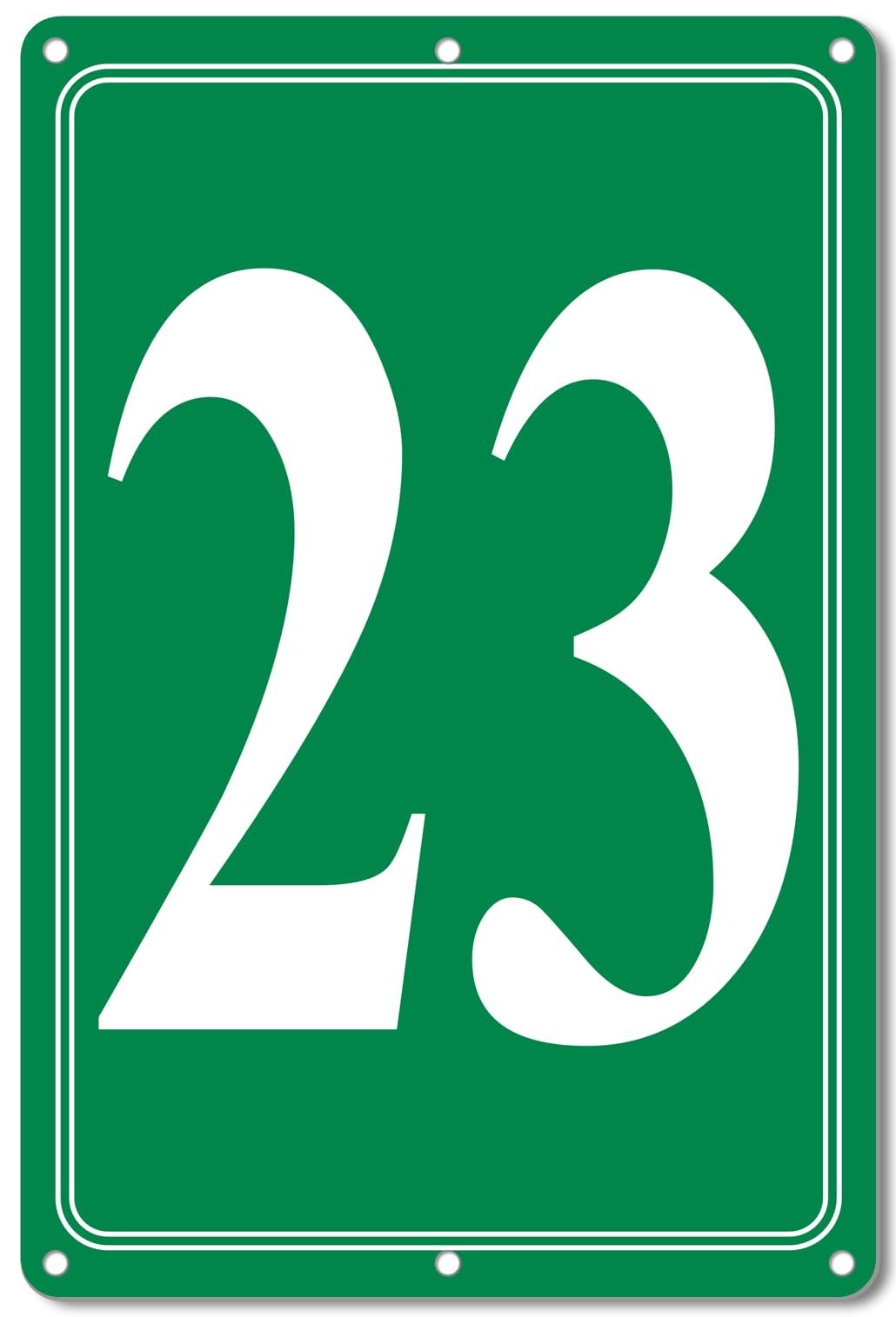 i-CowFun Premium Aluminum Number Signs 23, Metal 12″ X 8″ Green Numbered Sign…
