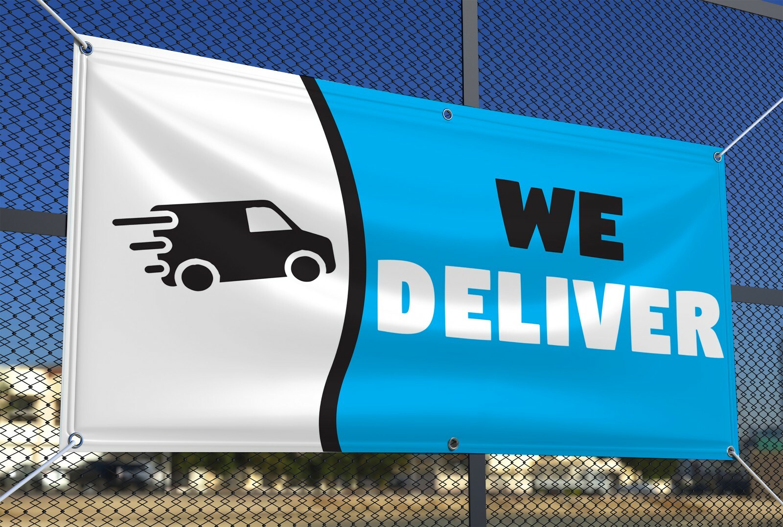 We Deliver Vinyl Banner 3×5 Heavy Duty Sign w/ Grommets Delivery Sign Essential