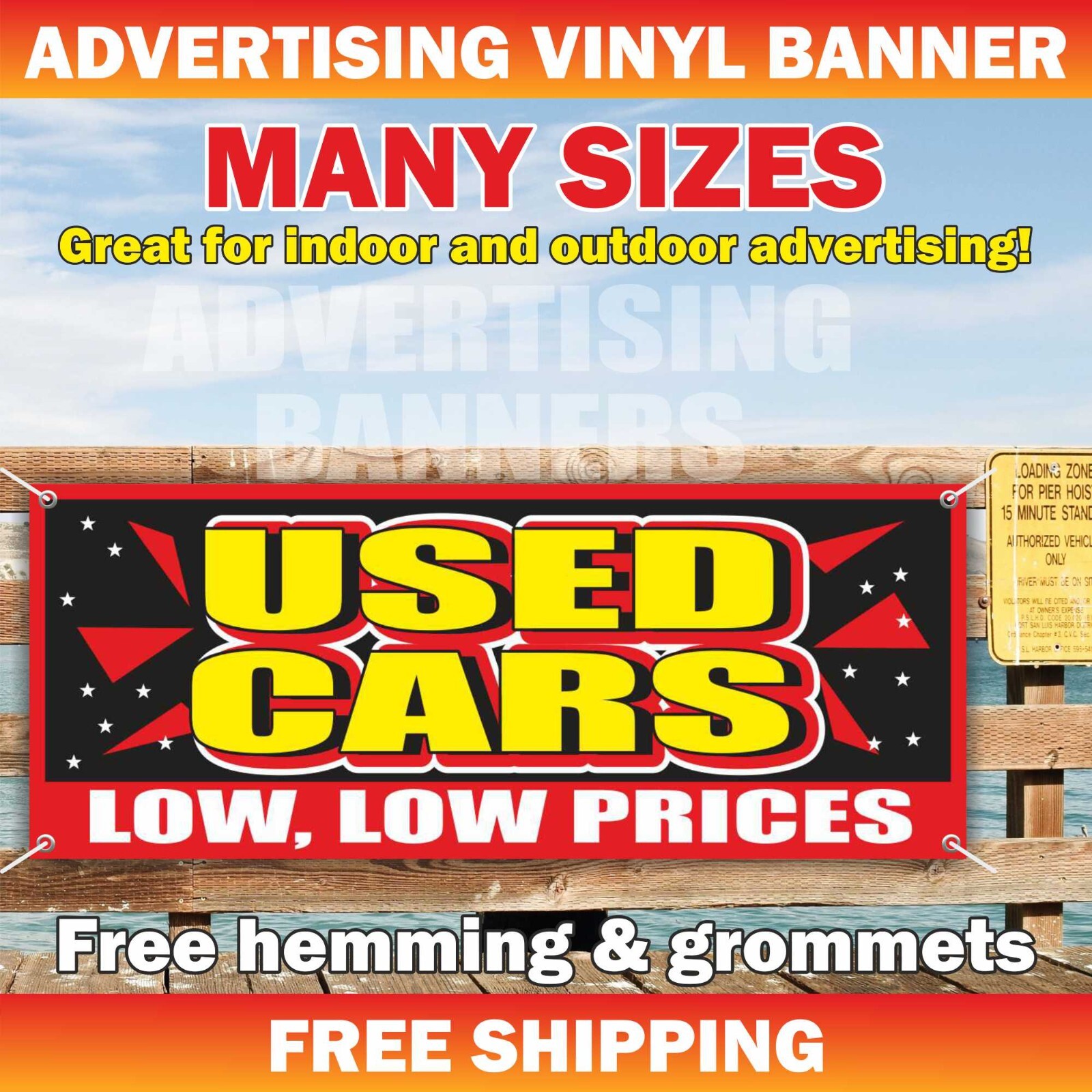 USED CAR Advertising Banner Vinyl Mesh Sign AUTOS USADOS sale low prices service