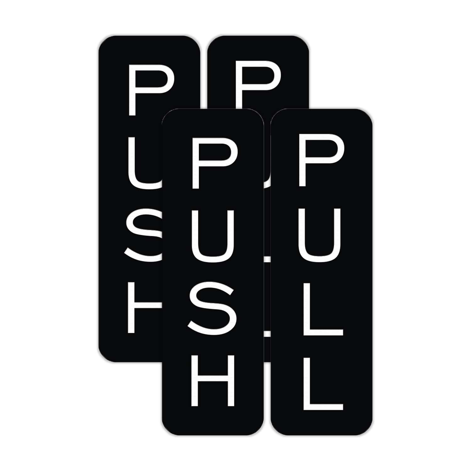 All Quality Basic Vertical Push Pull Door Sign – Large 2 Pack 2-BPUSHLBLK