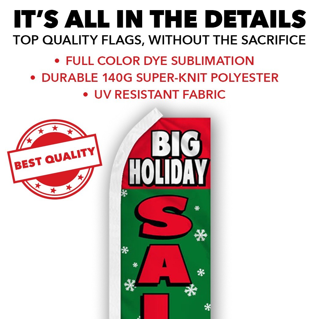 Big Holiday Sale Advertising Swooper Feather Flutter Flag Christmas Sale
