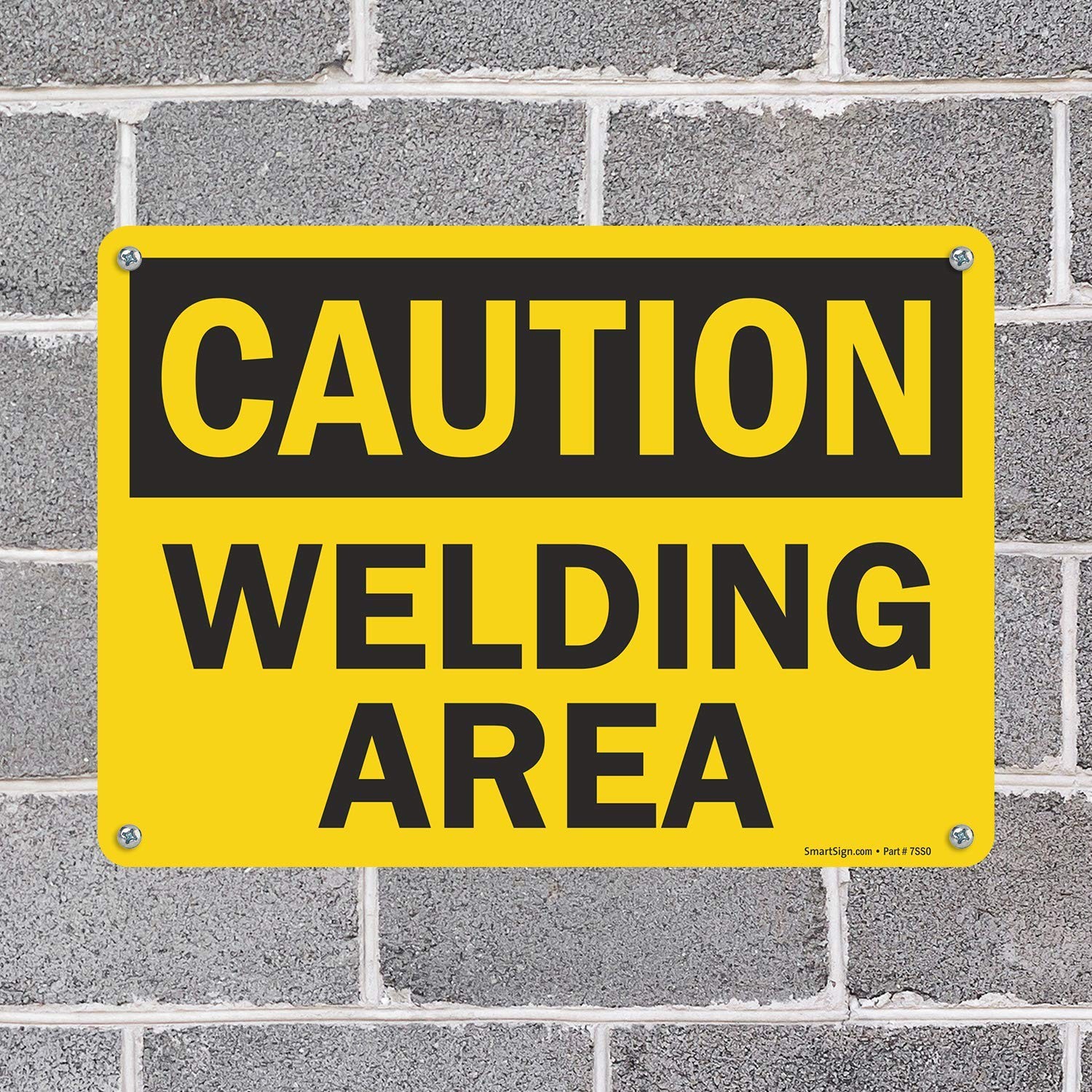 10×14″ ‘Caution – Welding Area’ Sign Plastic OSHA Safety Warning for Work