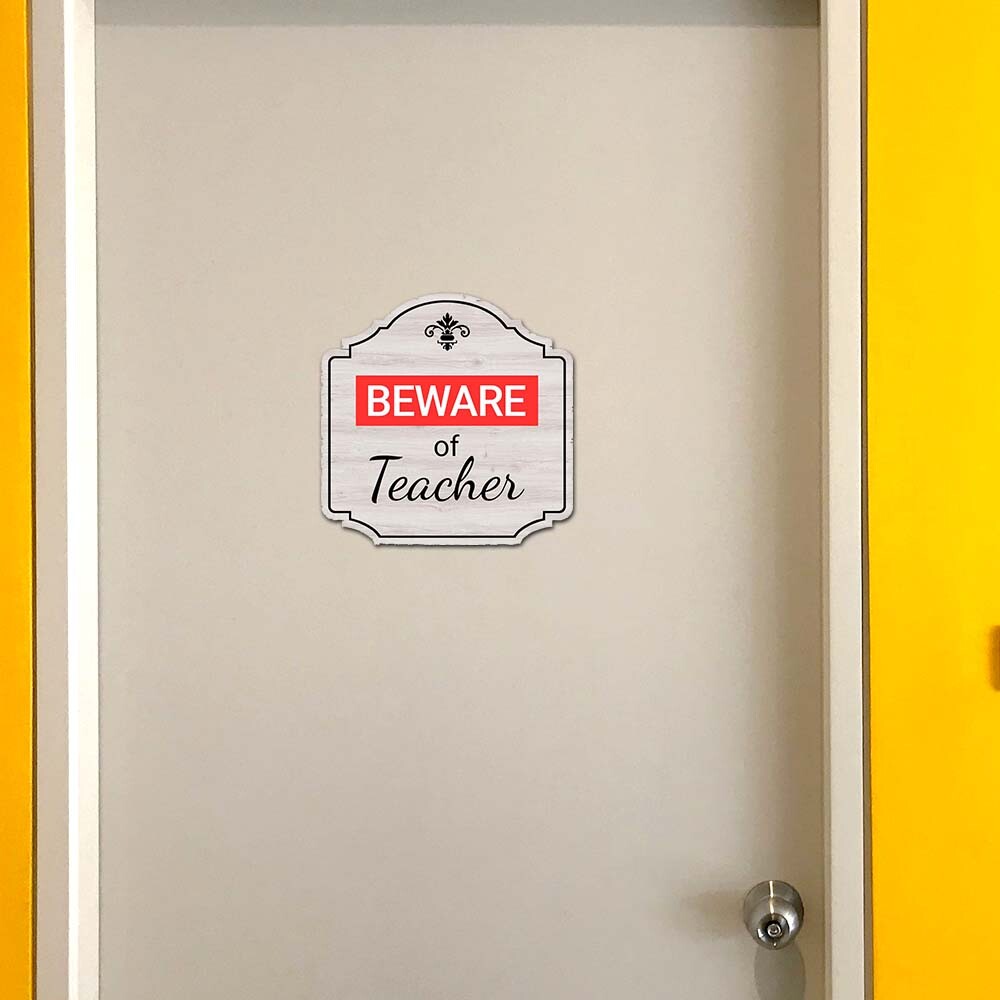 Heritage Plus Beware Of Teacher Wall or Door Sign | Funny Classroom Decor