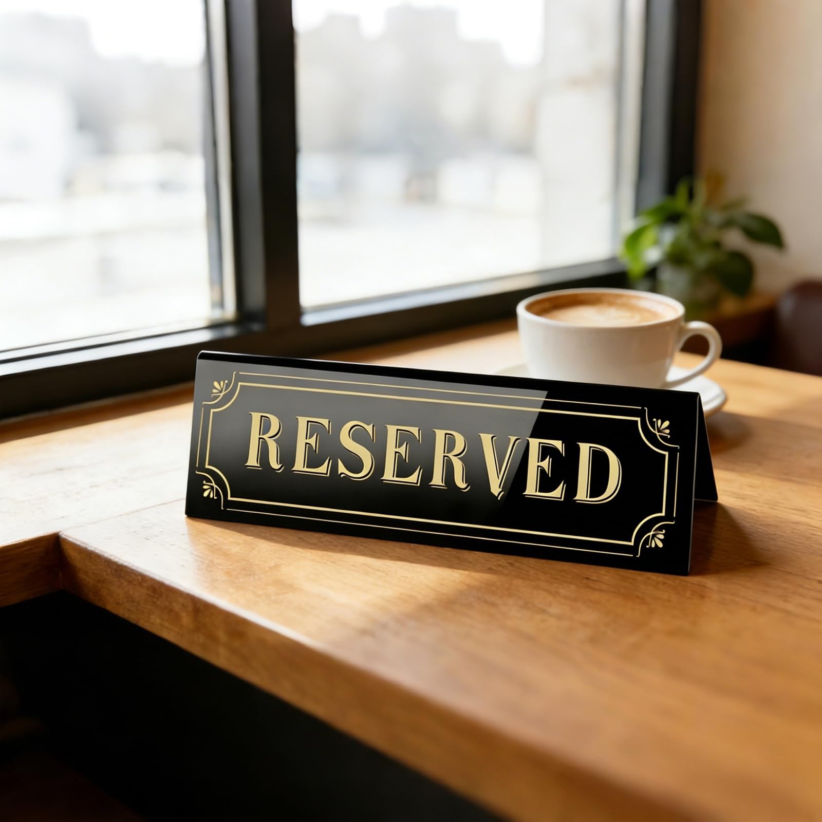 Black Acrylic Reserved Table Tent Signs Waterproof 6×1.8 Inch Event 20 PCS