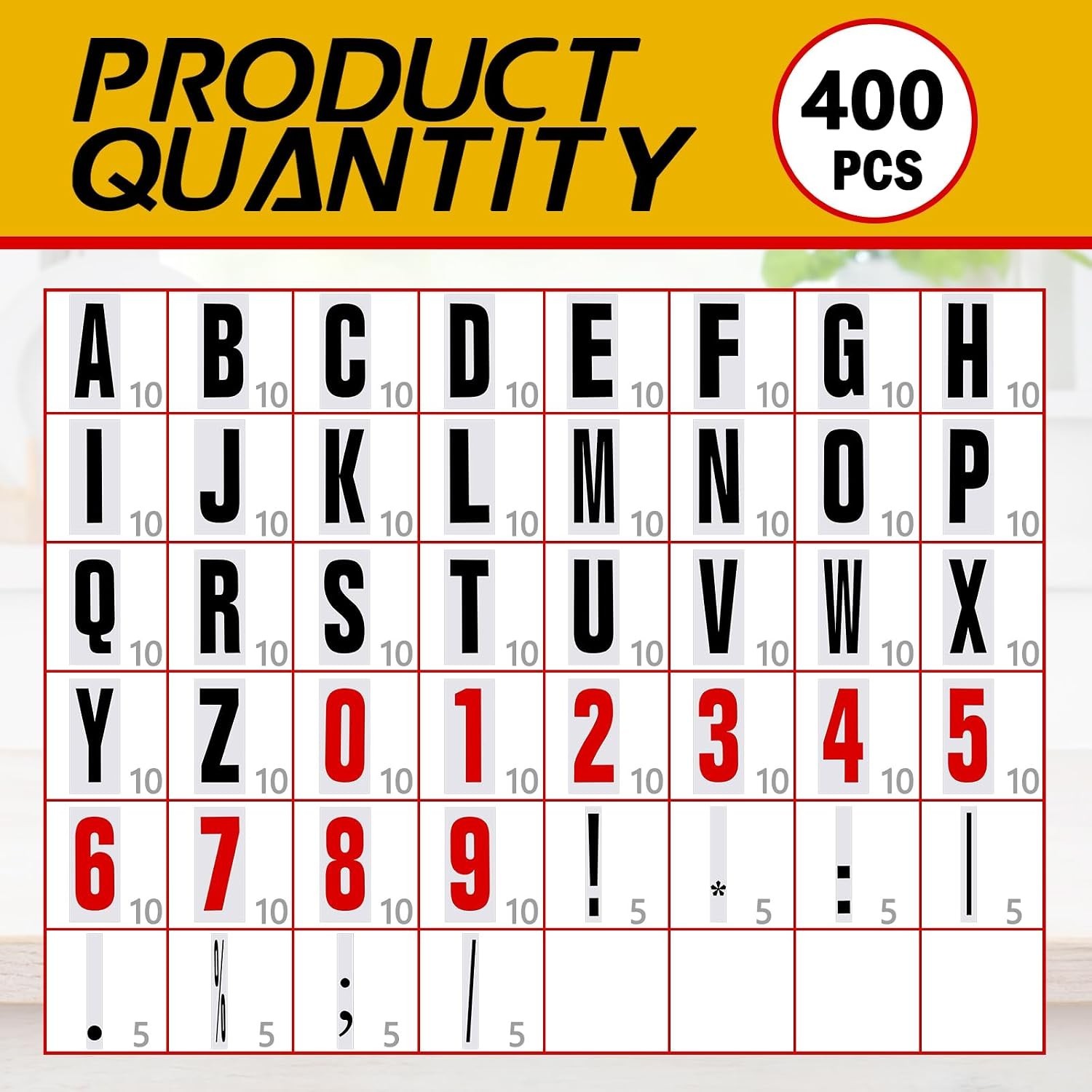400 Pcs Marquee Sign Letters Flexible Plastic Letters on Flexible Panel for Outd