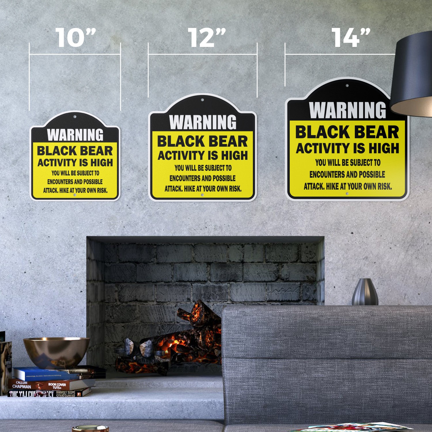 Black Bear Activity High Plastic Sign Hiking Mountains Camping Securit