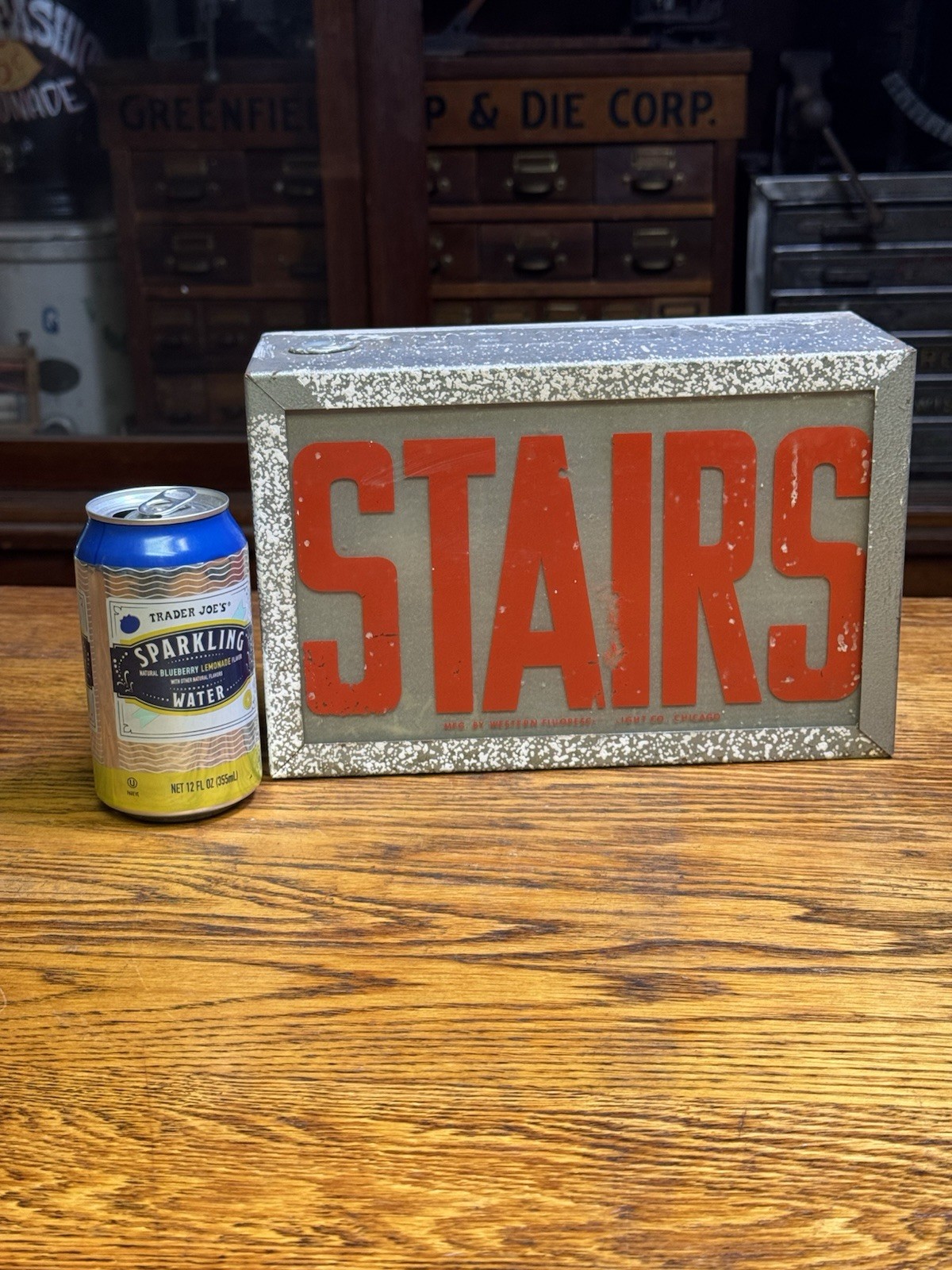Backlit Stairs Sign for Business Door Signs. 10.25” L, 6.75” T, 4” D.