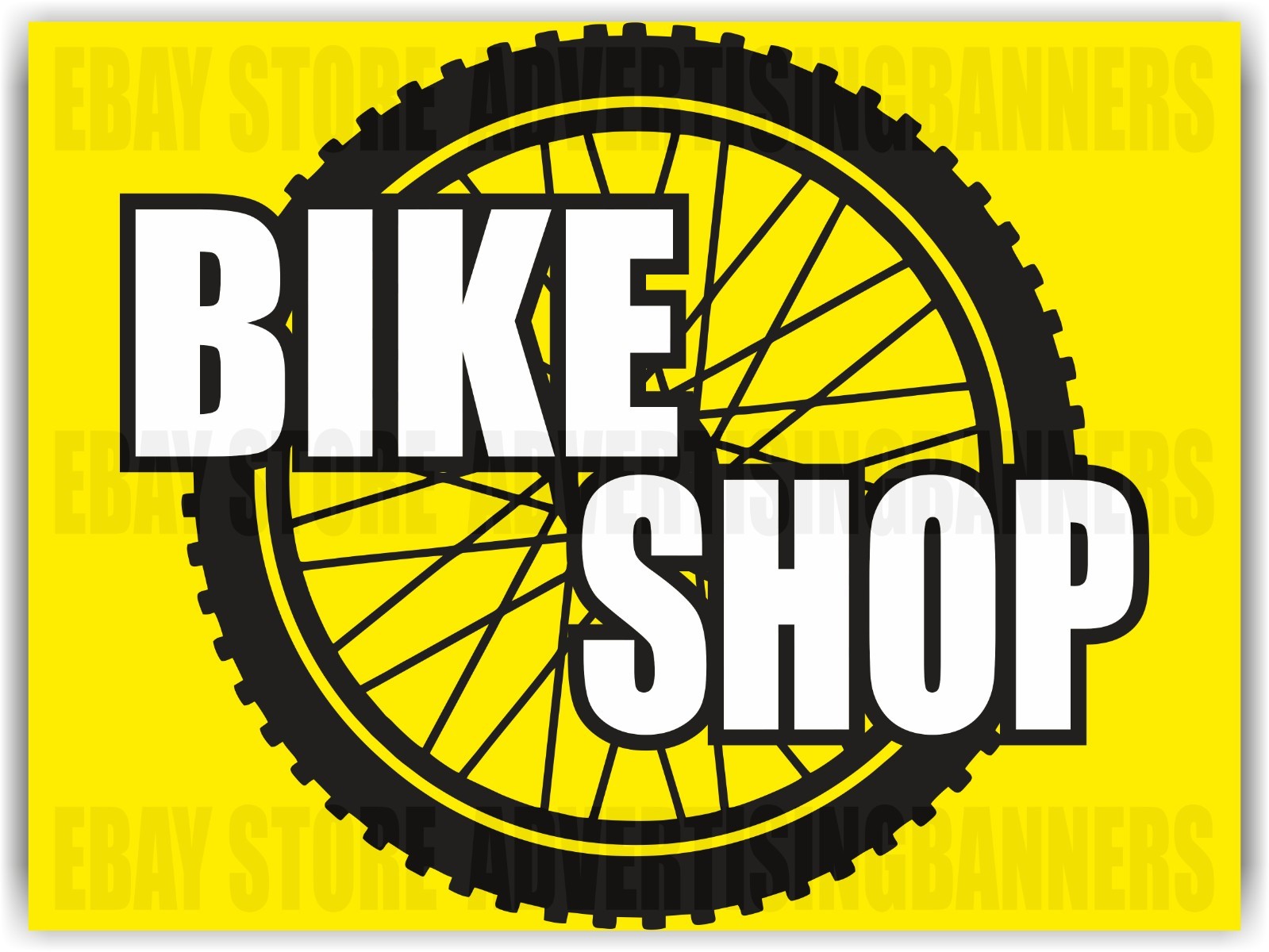 BIKE SHOP Yard Sign with H-Stakes MOTORCYCLE Sales Service ATV DIRTBIKE Dealer