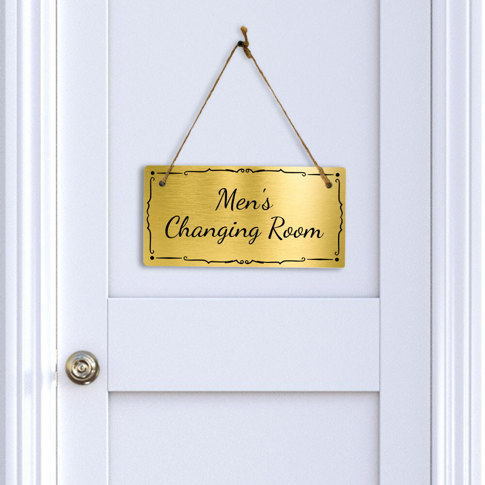Men’s Changing Room 5×10 Hanging Plus Wall or Door Sign | Home & Office Décor