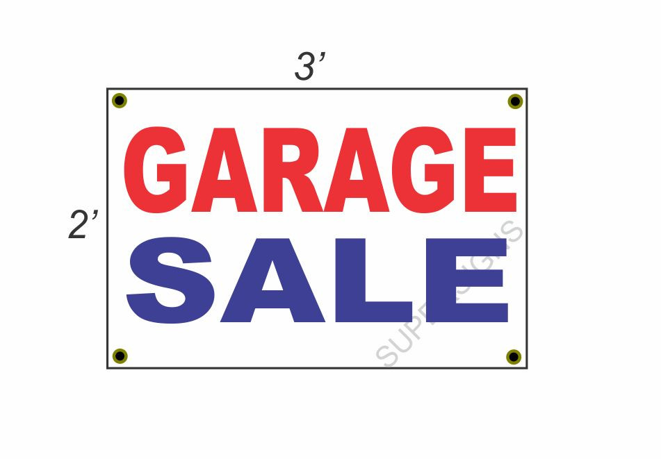2×3 GARAGE SALE Red White & Blue Banner Sign NEW Discount Size & Price