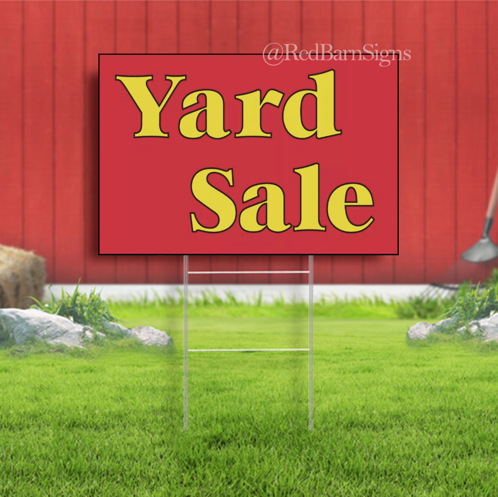 “Yard Sale” Yard Indoor Outdoor Advertising Red Yellow Sign