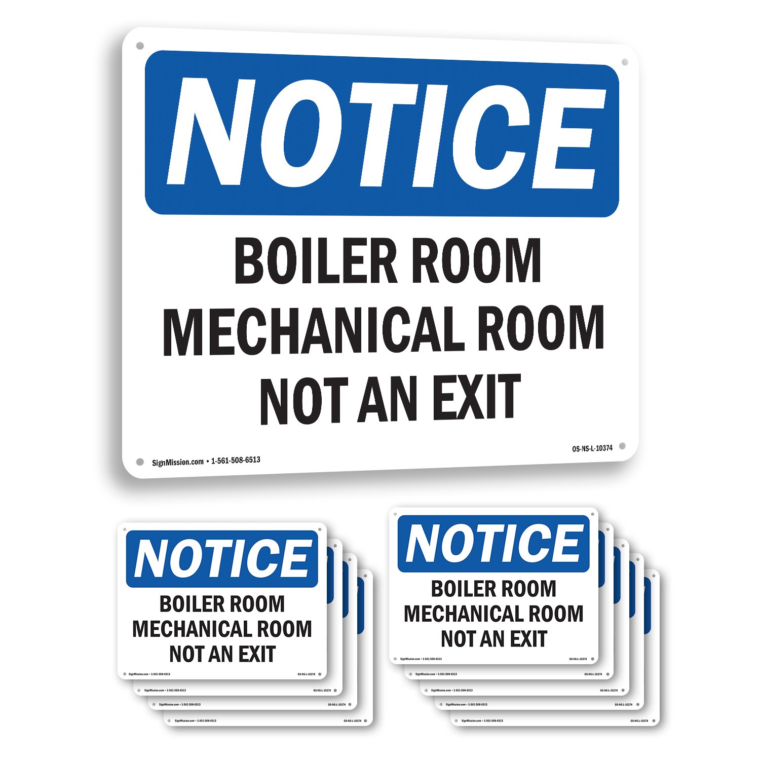 Boiler Room Mechanical Room Not An Exit OSHA Notice Sign Or Decal – 5 or 10 Pack