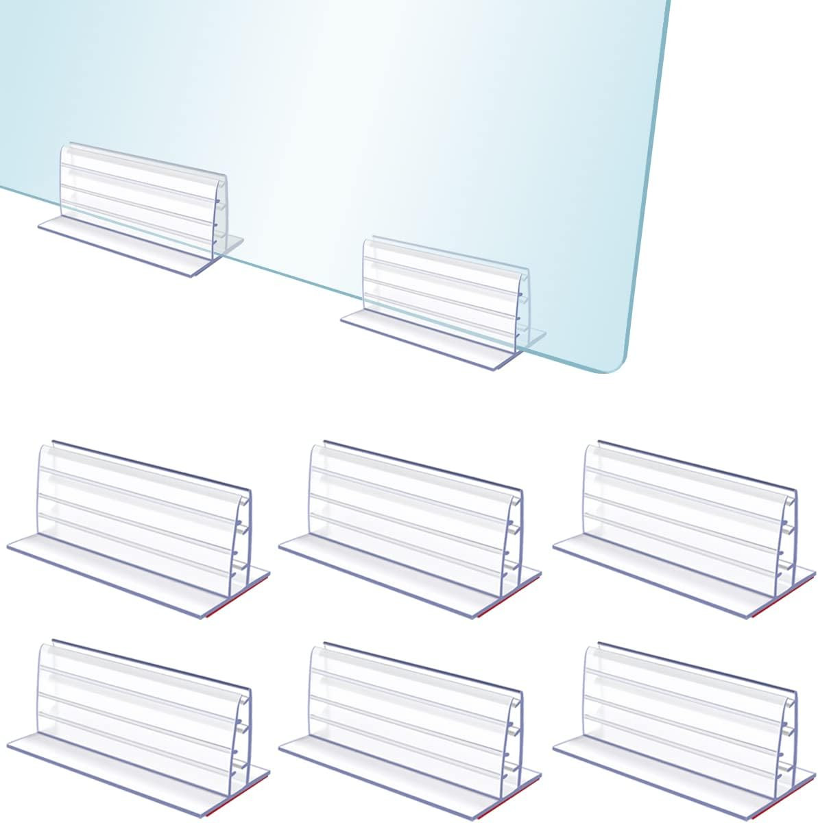 6pc Sneeze Guard Holder Self Adhesive Acrylic Panel Bracket Desk Shield Support