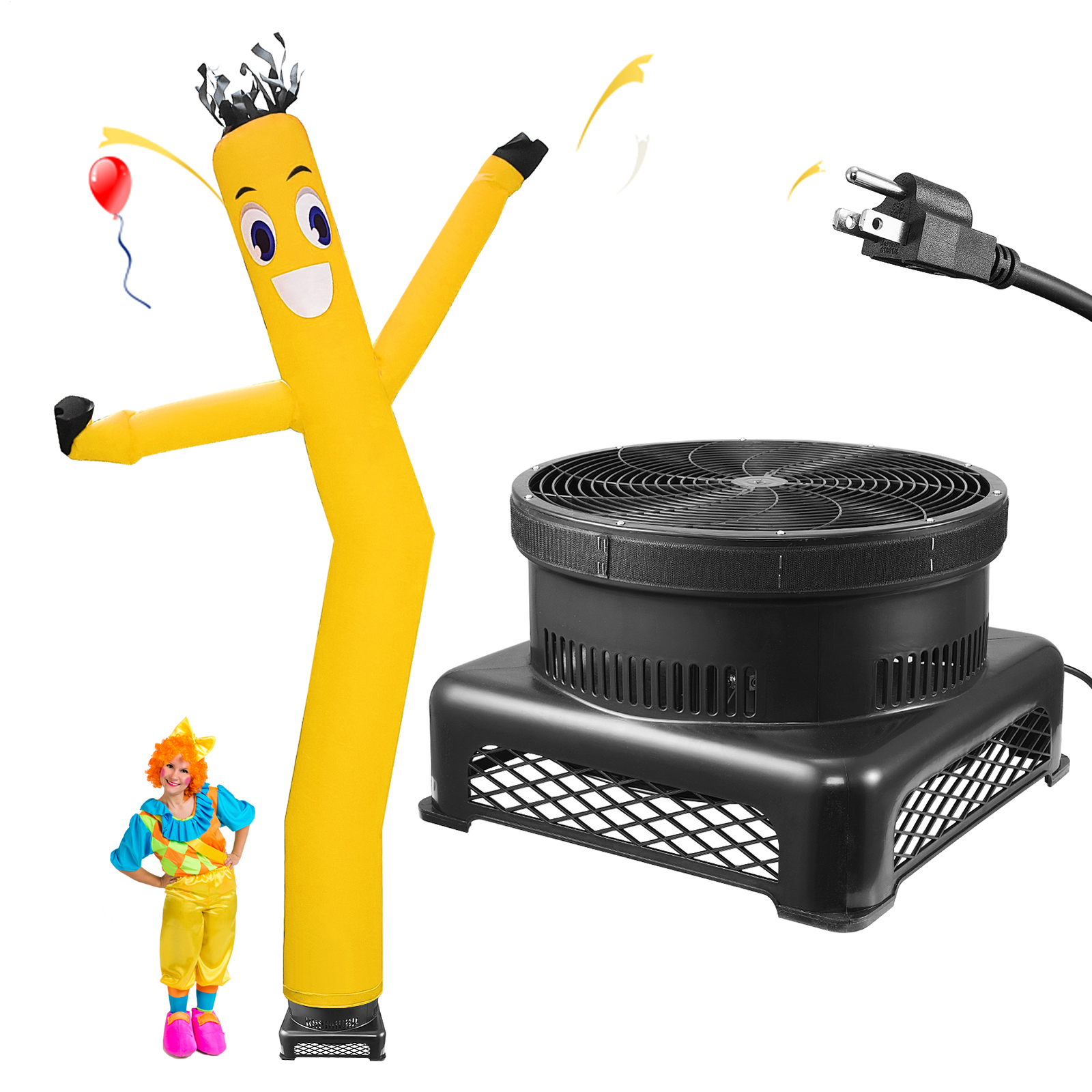 20′ Yellow Wind Dancer Air Puppet Sky Wavy Man Dancing Inflatable Tube + Blower