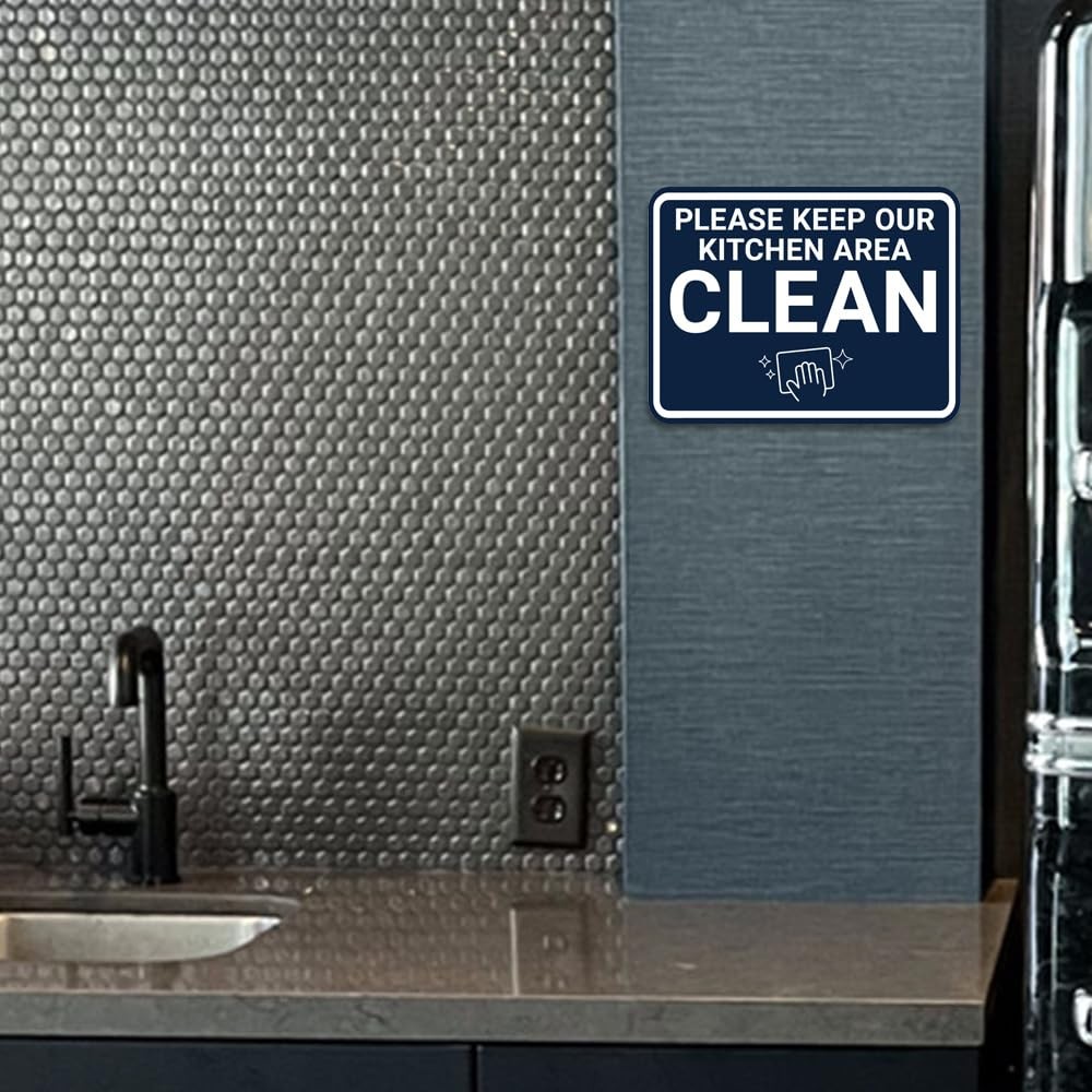 Classic Framed Please Keep Our Kitchen Area Clean Sign (Black) – Large