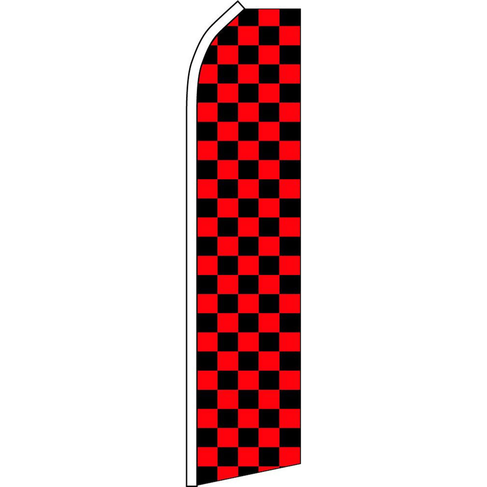 Black/Red Checkered 2 1/2 ft X 11 1/2 ft Swooper Flag