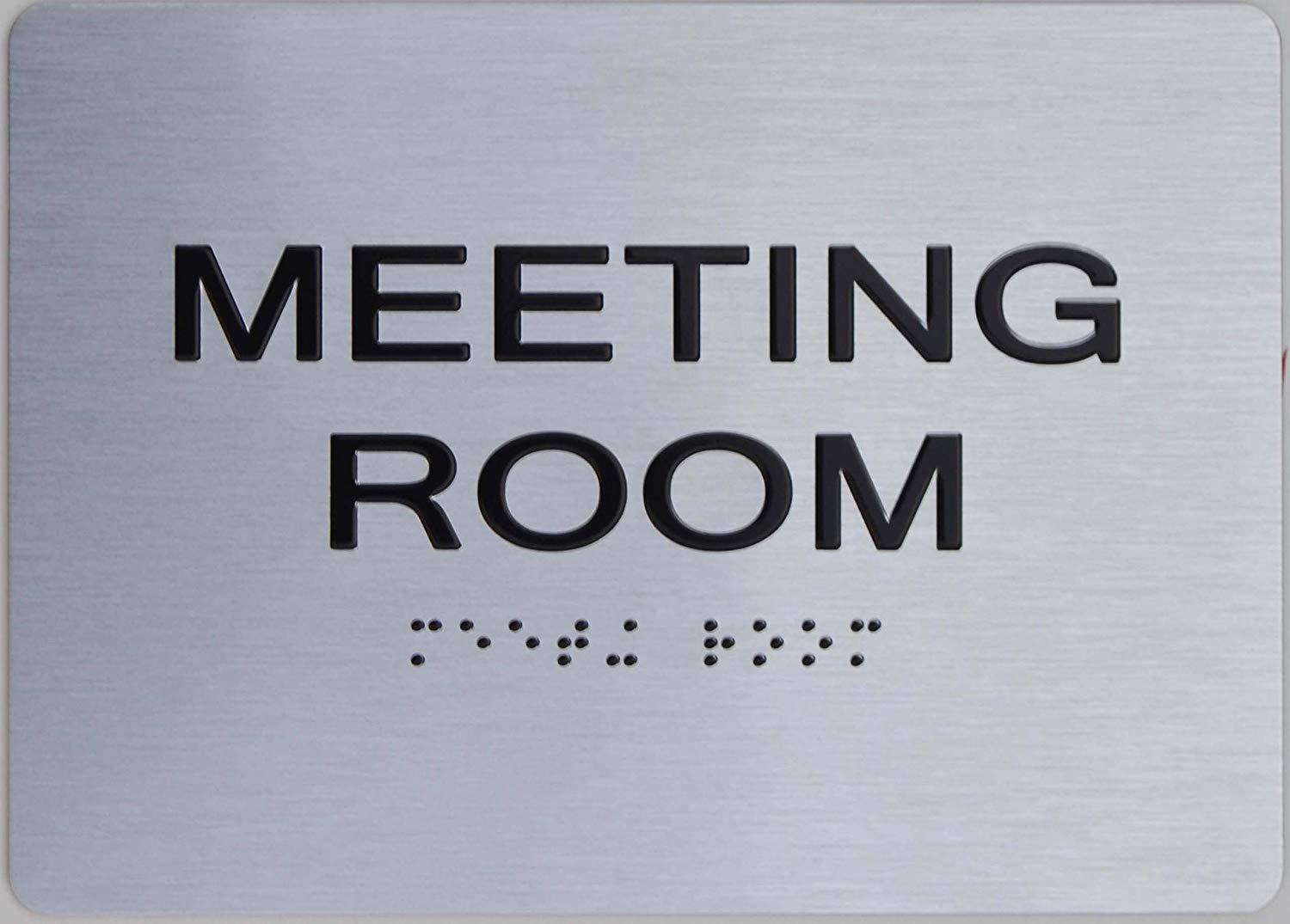 Meeting Room Sign -(Aluminum, Brush Silver, Size 5X7) The Sensatio…-REF24-1027