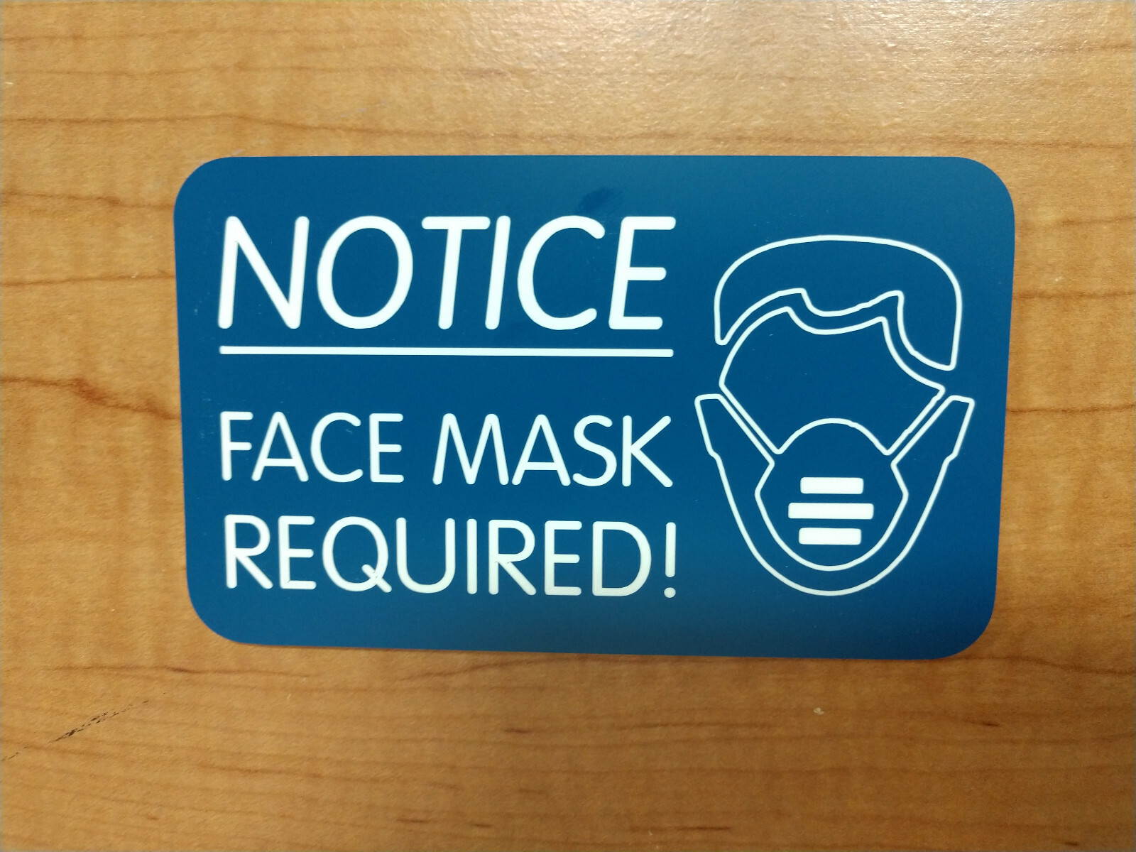 Engraved 3×5 MASK REQUIRED Small Business Notice Sign Warning Plaque Face Shield