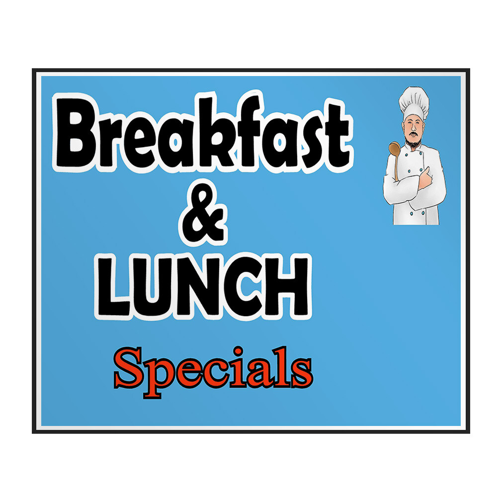 Decal Stickers Breakfast and Lunch Vinyl Store Sign Label Restaurant and Food