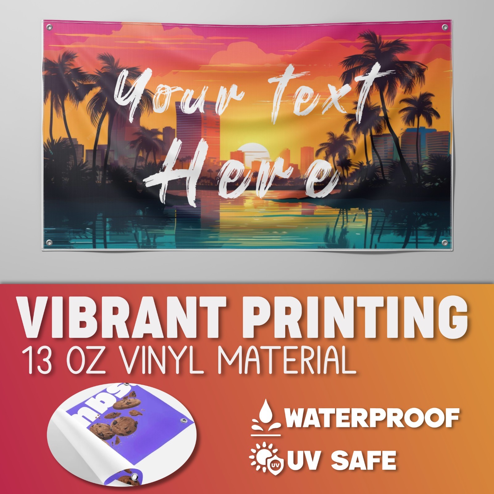 Custom Vinyl Banner Personalized Logo 13oz Heavy Duty Free Design & Fast Ship