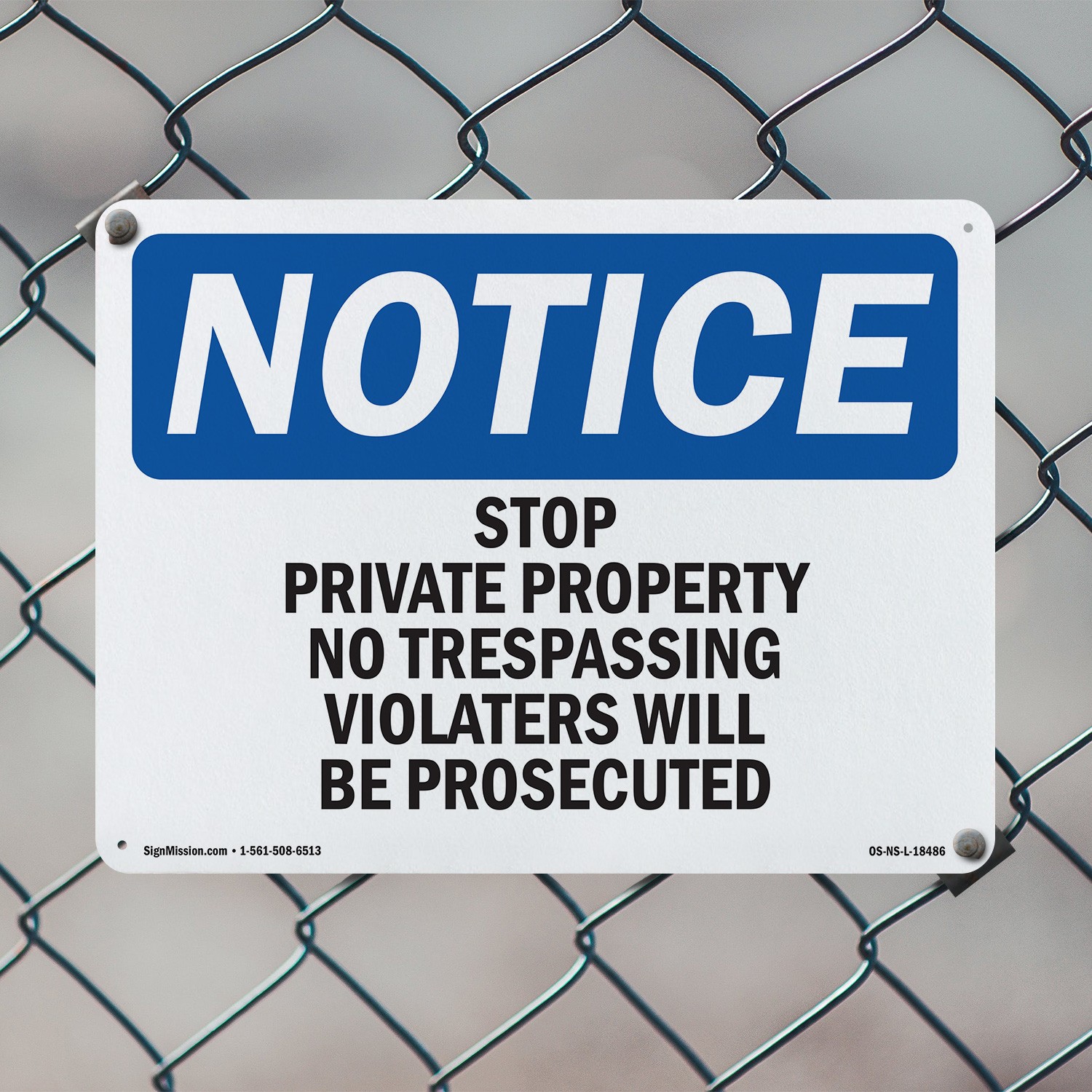 Stop Private Property No Trespassing Violators OSHA Notice Sign – 5 or 10 Pack