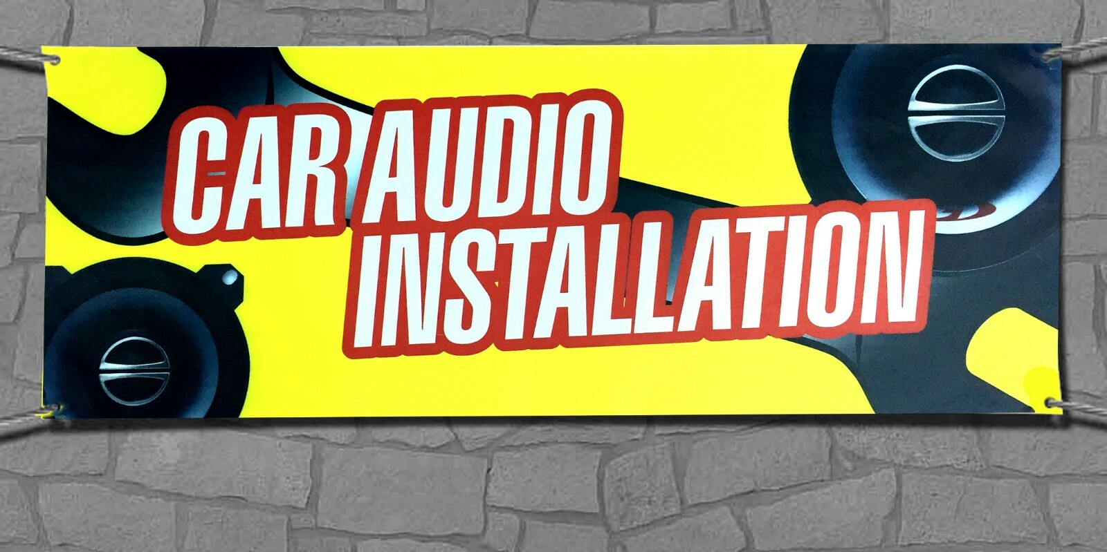 “Car Audio Installation” Business Advertising Banner Sign Size 18″x 48 & 24x 72″