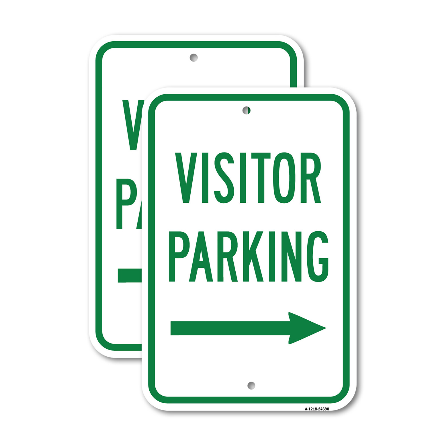Visitor Parking With Right Arrow Heavy Gauge Aluminum Parking Sign