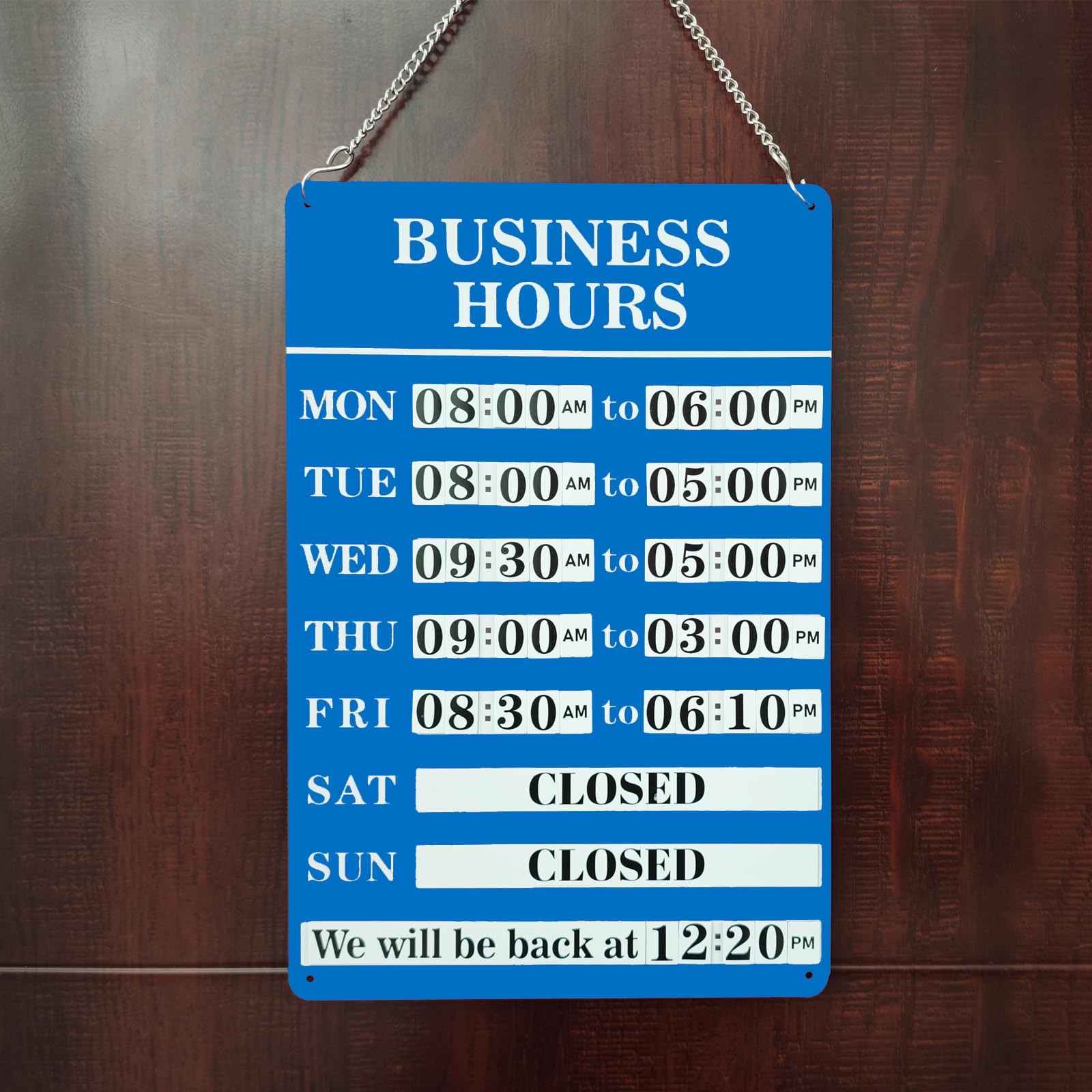 Magnetic Changeable Business Hours Sign, Metal Hours of Operation Signs for B…