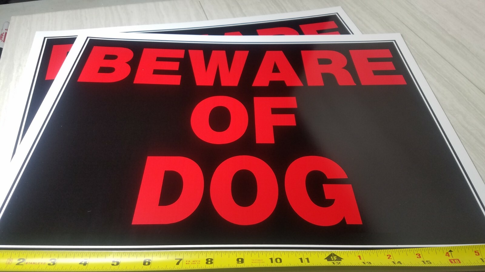 2 Signs BEWARE OF DOG 15″ x 19″ Plastic Sign
