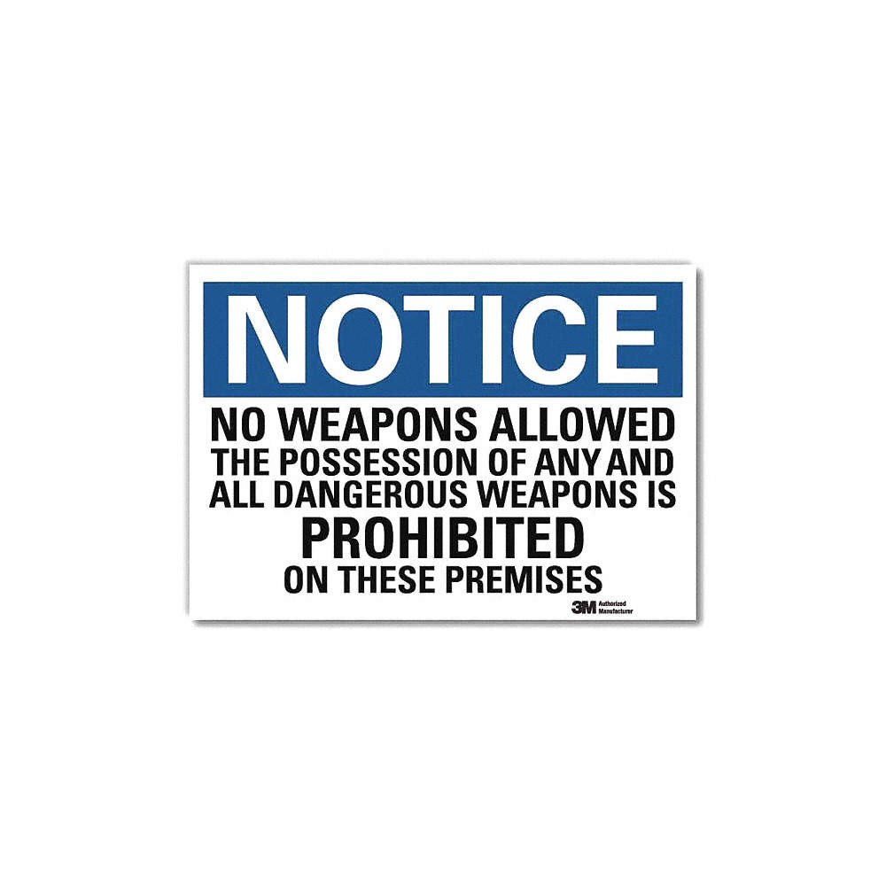 LYLE U5-1423-RD_14X10 Notice Sign,10x14in,Reflective Sheeting 34JU23