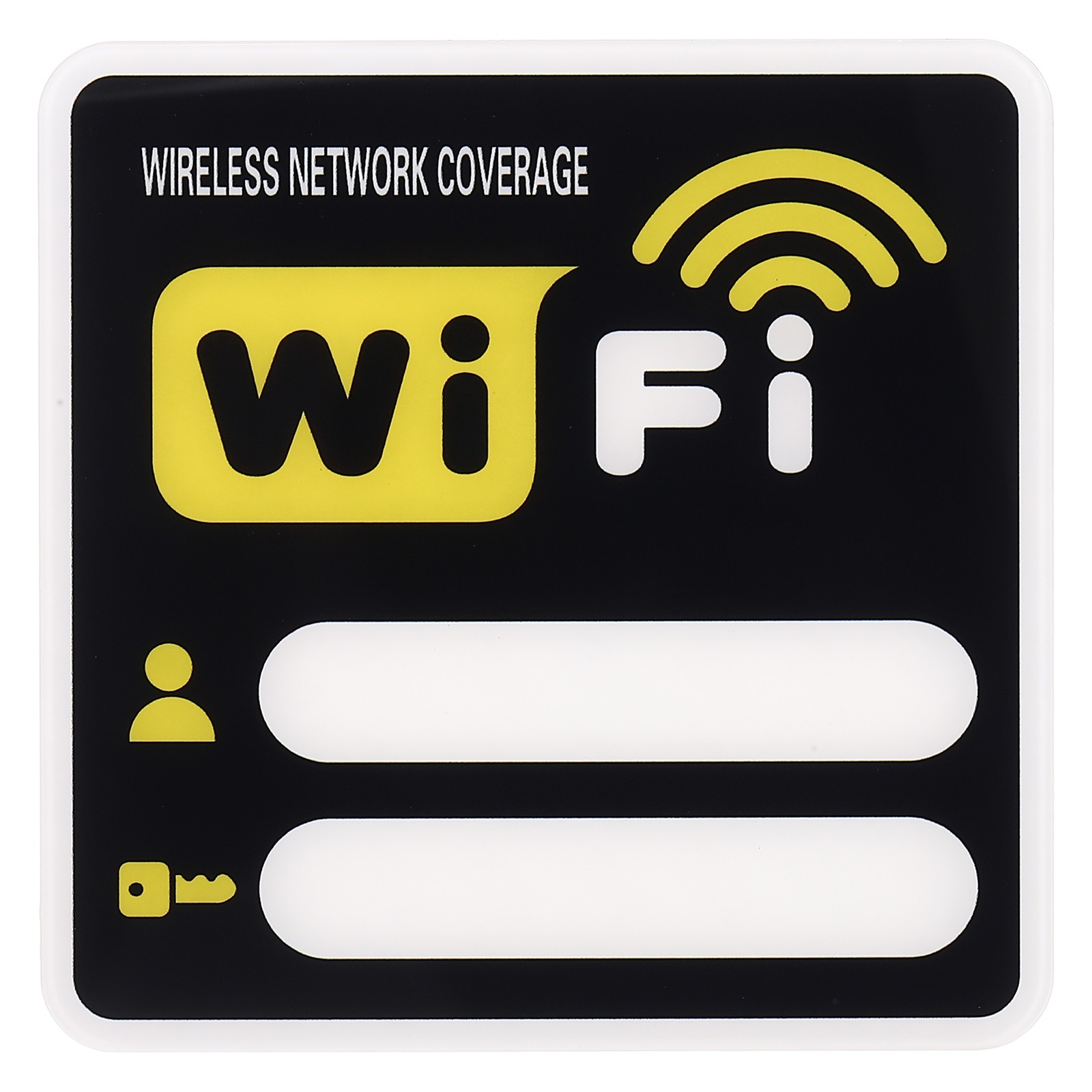 8″ x 8″ Wifi Password Sign, 1 Pcs Acrylic WiFi Sign Self Adhesive, Yellow