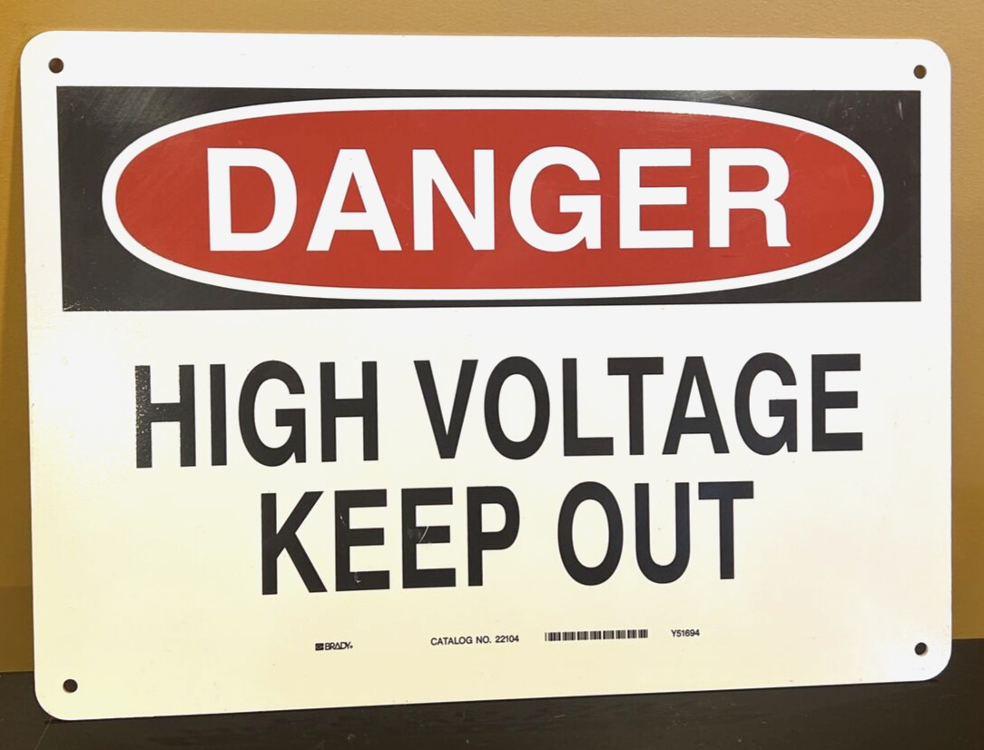 Danger High Voltage Keep Out Sign Plastic 10 x 14 ANSI OSHA ANSI