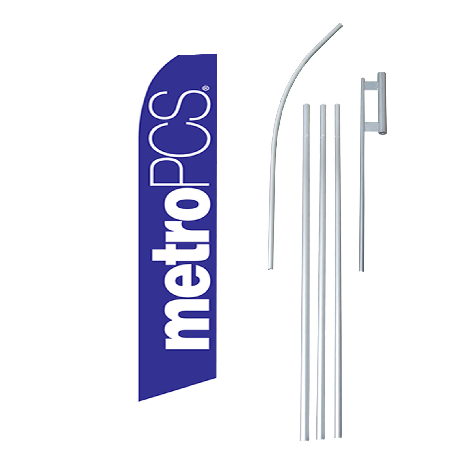 Metro Pcs Flag with Flag Pole and Spike