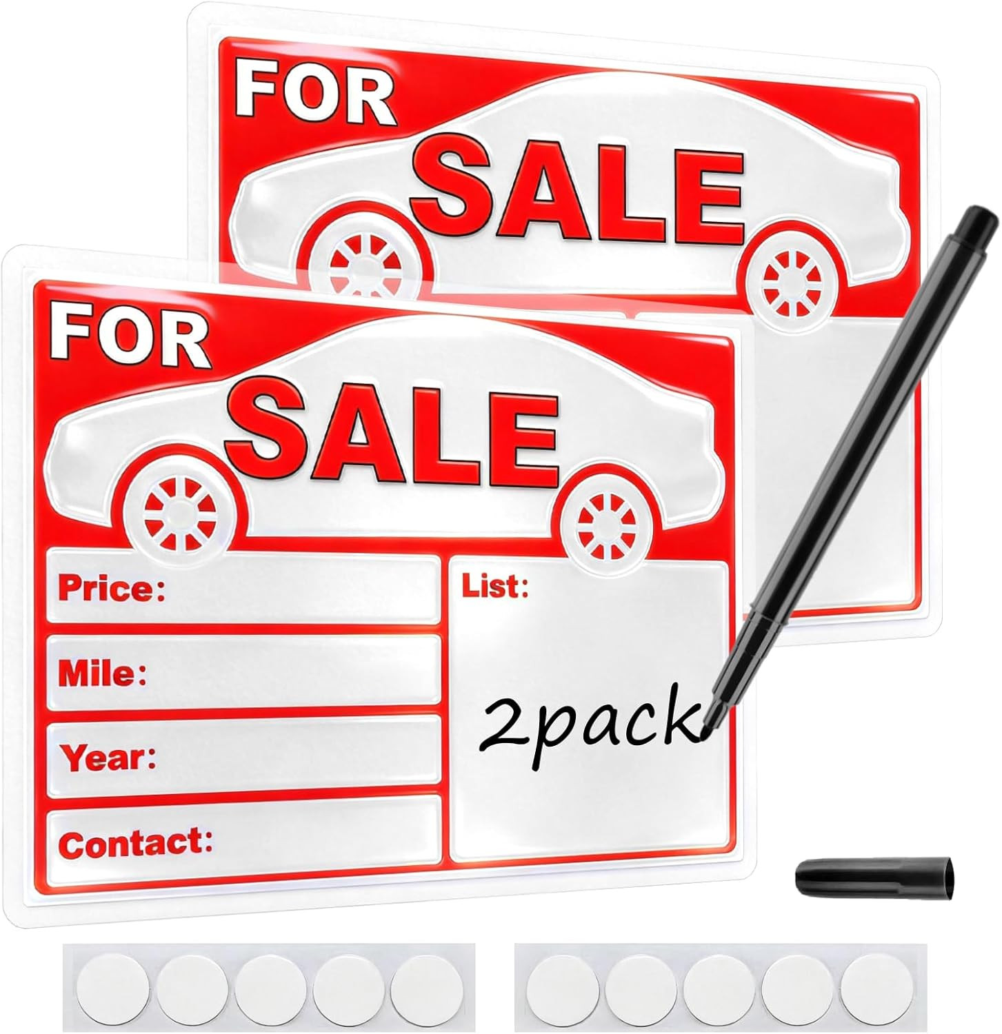 Professional for Sale Sign Car Kit – 2 Pack Laminated Waterproof & Fade-Resistan