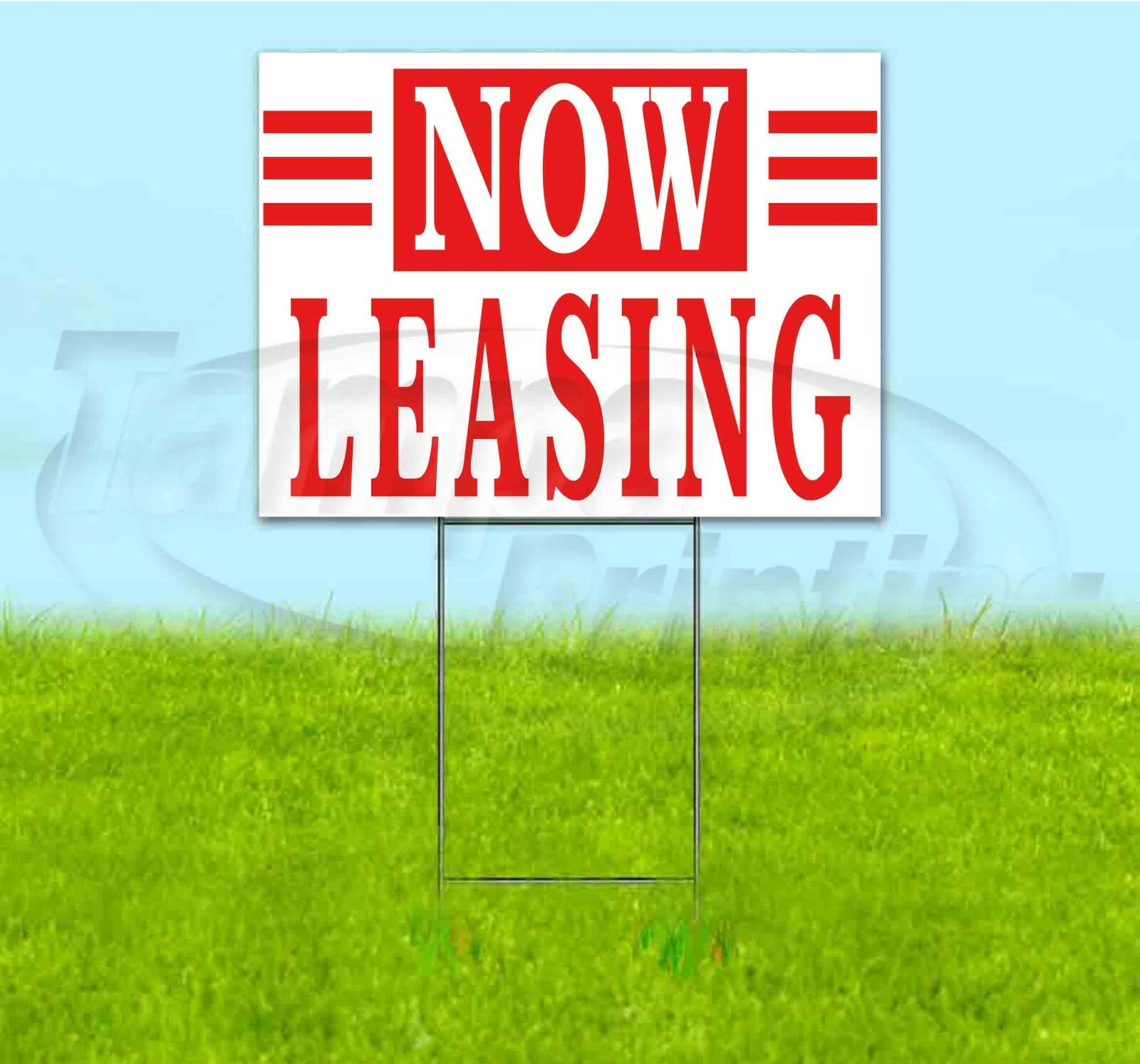 NOW LEASING 18×24 Yard Sign WITH STAKE Corrugated Bandit USA BUSINESS